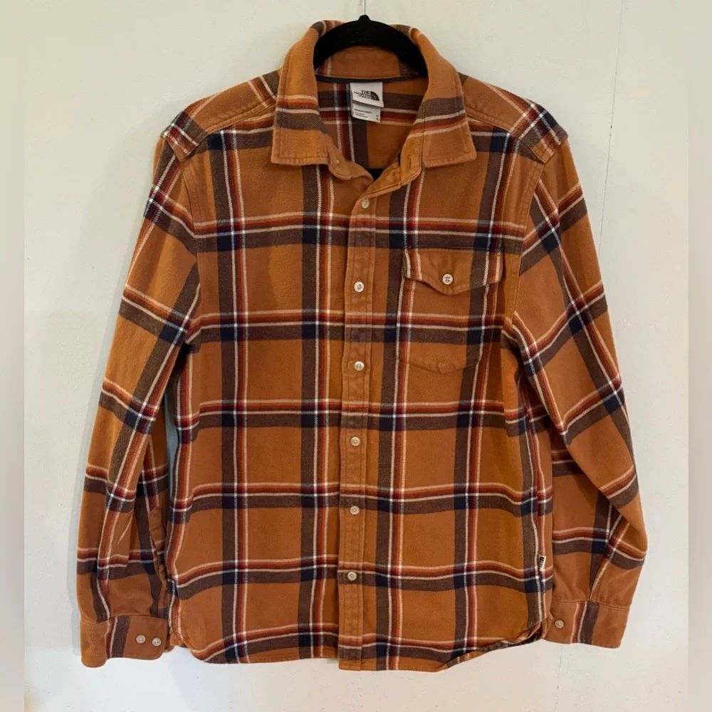 The North Face Men’s Arroyo Plaid Flannel Shirt, Brown/Blue/Red, Size M